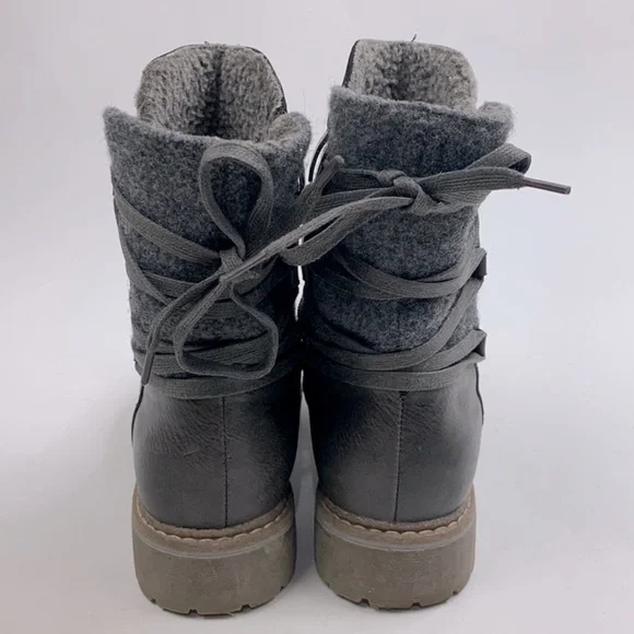 Patrizia By Spring Step Dawna Grey Multi Boots Size 39 (8-8.5) Gray Zip Sherpa - Picture 6 of 14